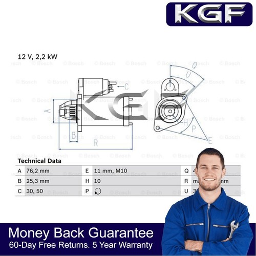 Kgf starter motor - kgf, fits